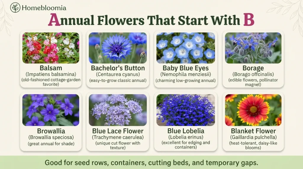 Annual Flowers That Start With B