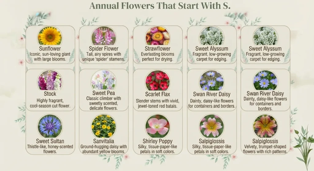 Annual Flowers That Start With S