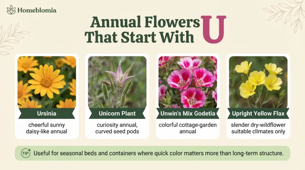 Annual Flowers That Start With U
