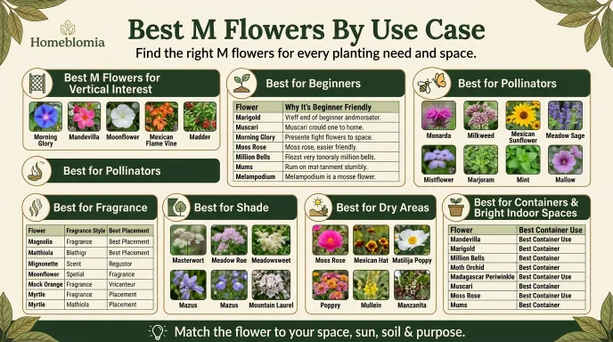 Best M Flowers by Use Case