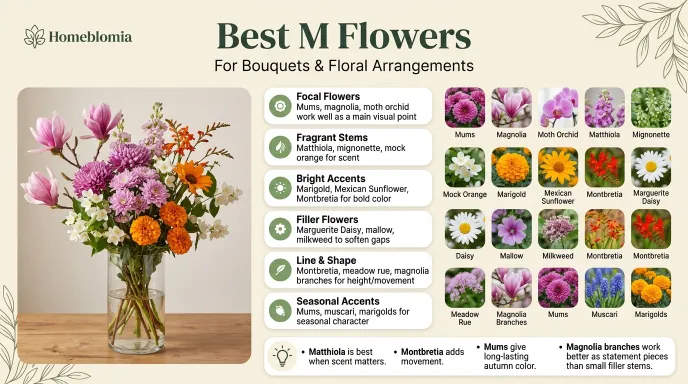 Best M Flowers for Bouquets and Floral Arrangements