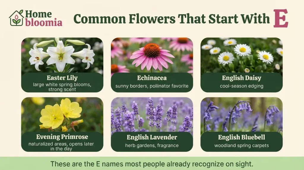 Common Flowers That Start With E