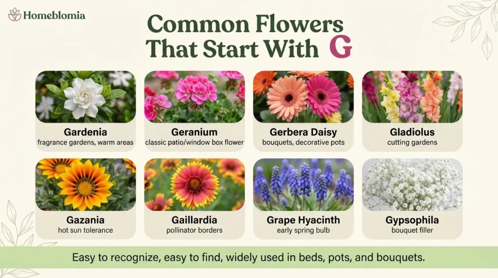Common Flowers That Start With G