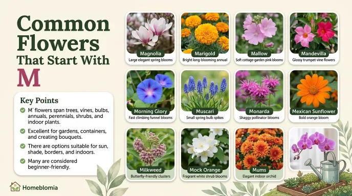Common Flowers That Start With M