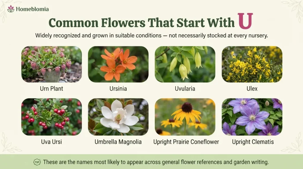 Common Flowers That Start With U