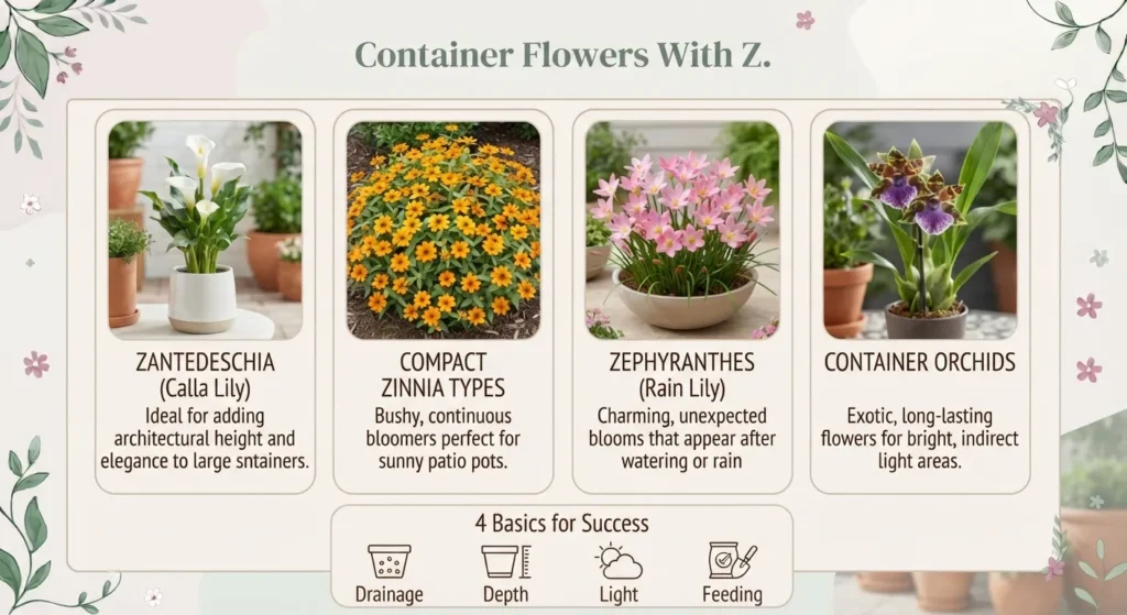 Container Flowers That Begin With the Letter Z