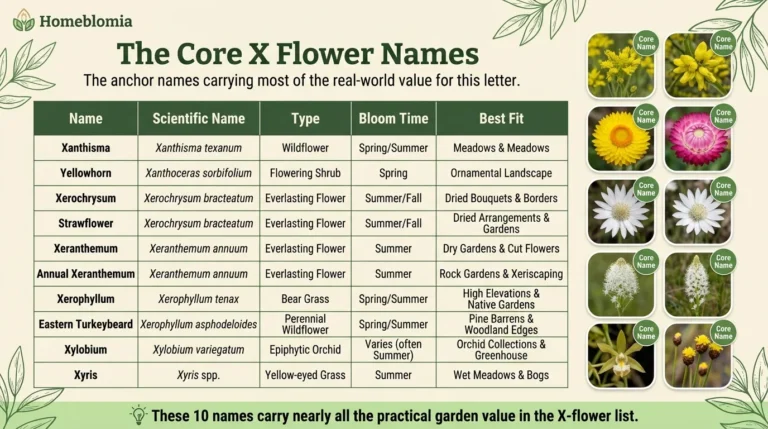 Flower Names Starting With X