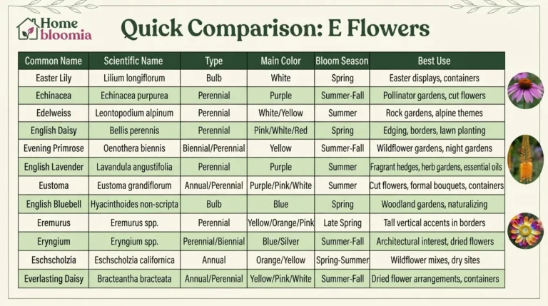 Flowers That Start With E