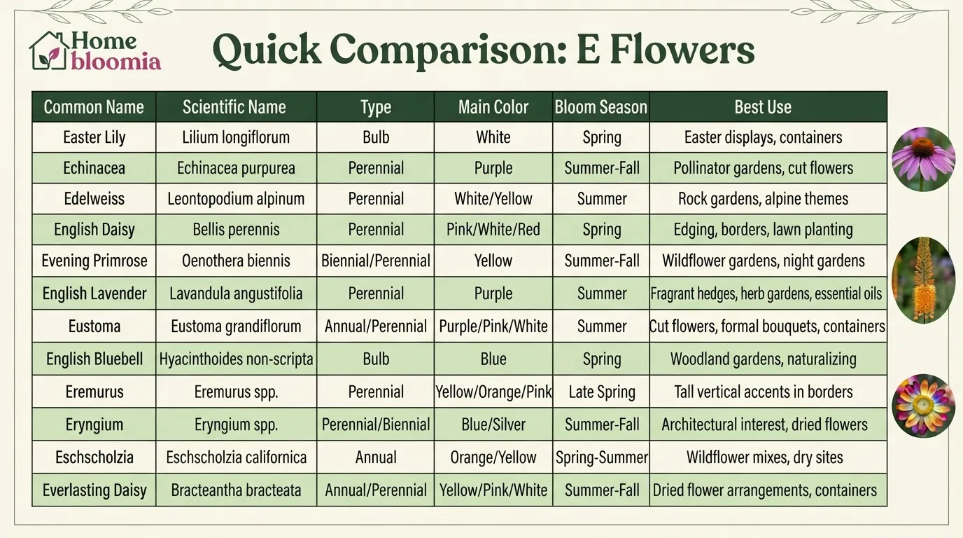 Flowers That Start With E