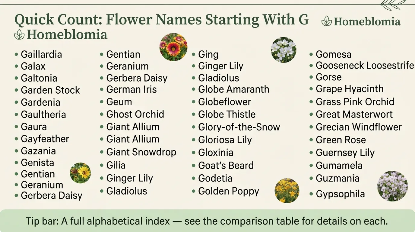 Flowers That Start With G