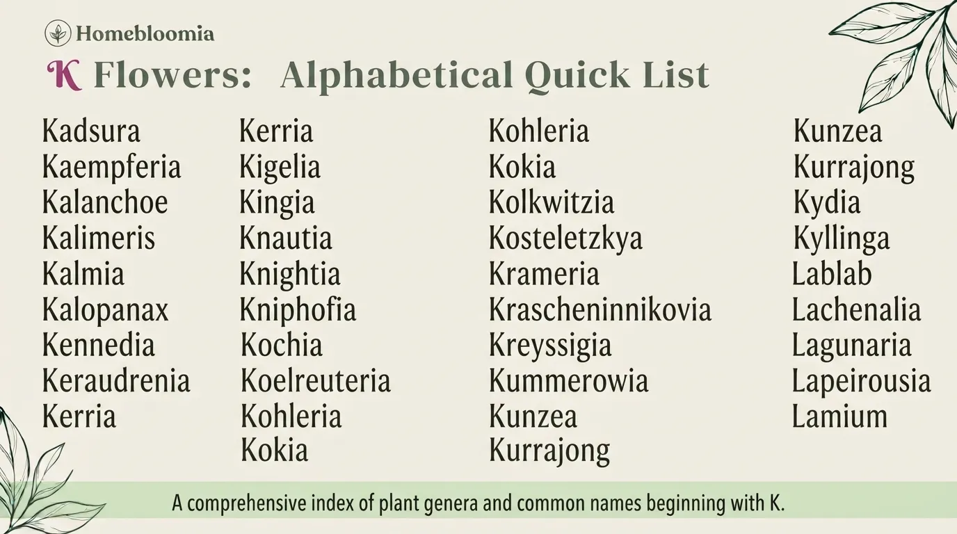 Flowers That Start With K