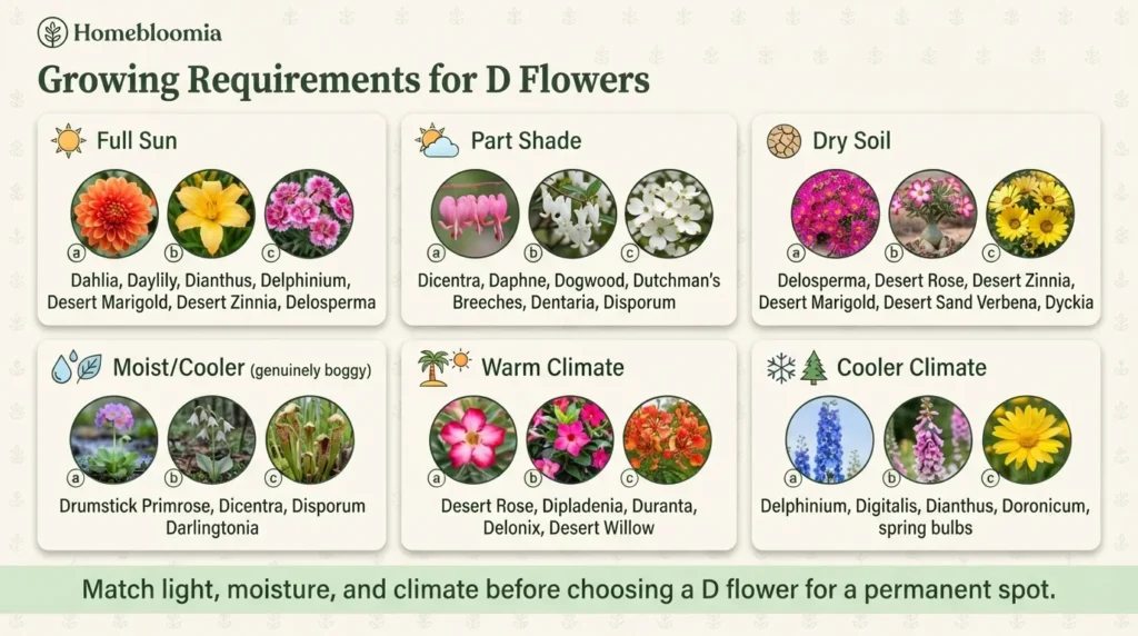 Growing Requirements for D Flowers