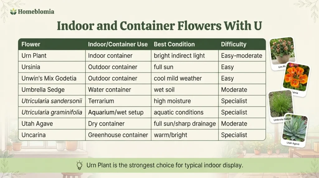 Indoor and Container Flowers With U