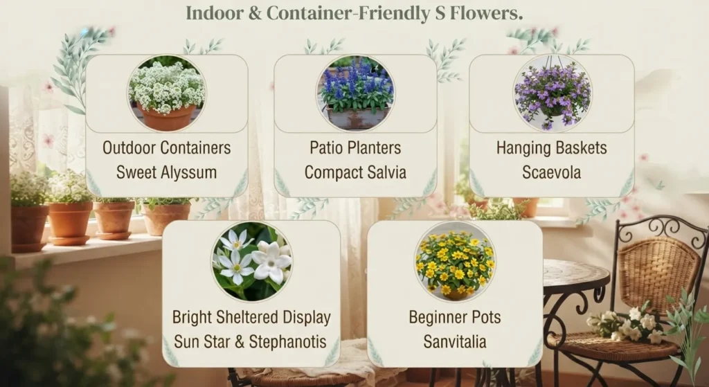 Indoor and Container-Friendly S Flowers