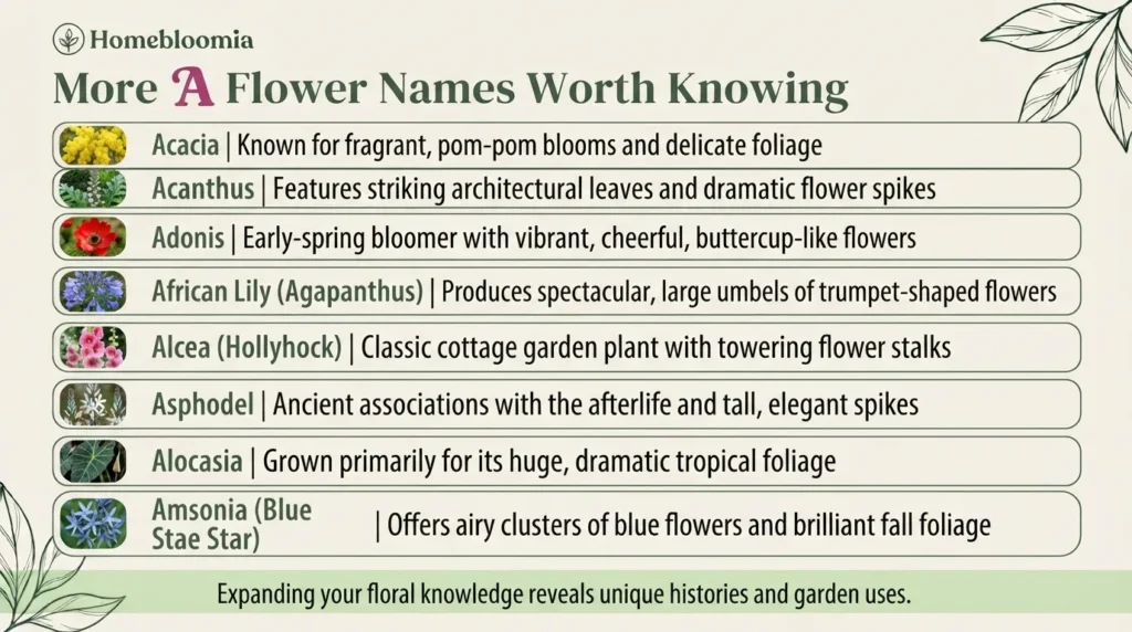 More Flower Names Worth Knowing