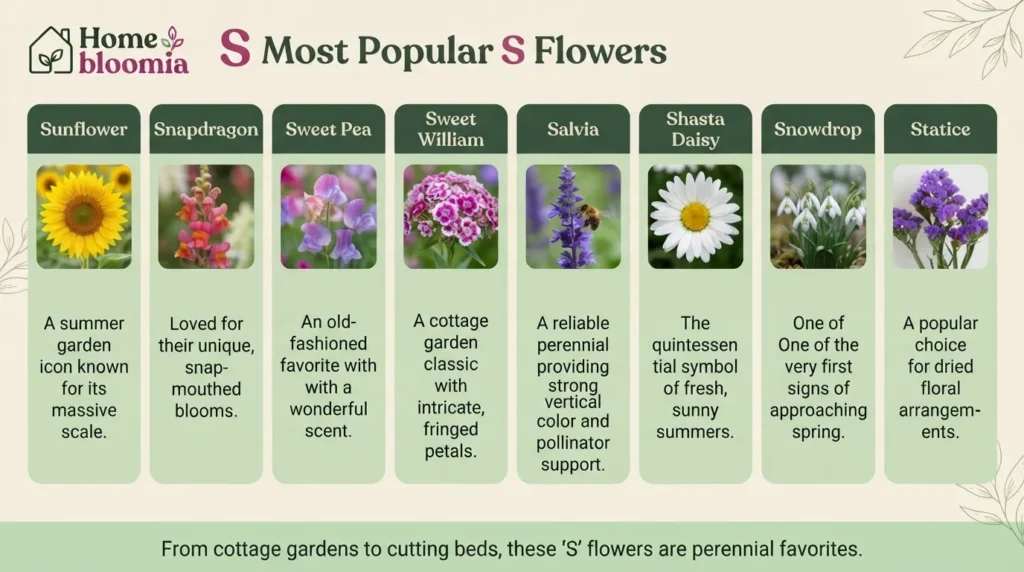 Most Popular and Common Flowers That Start With S