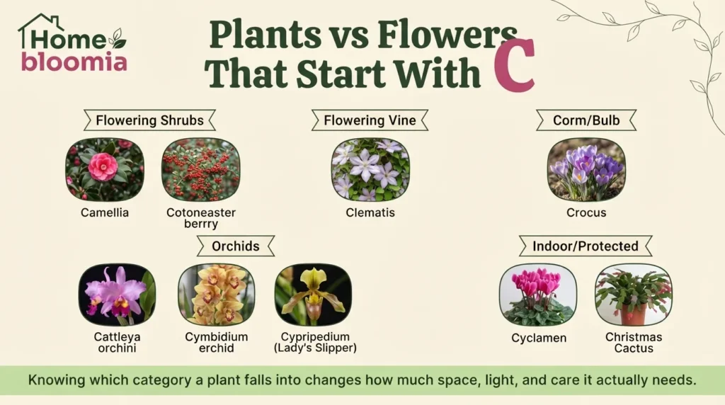 Plants vs. Flowers That Start With C