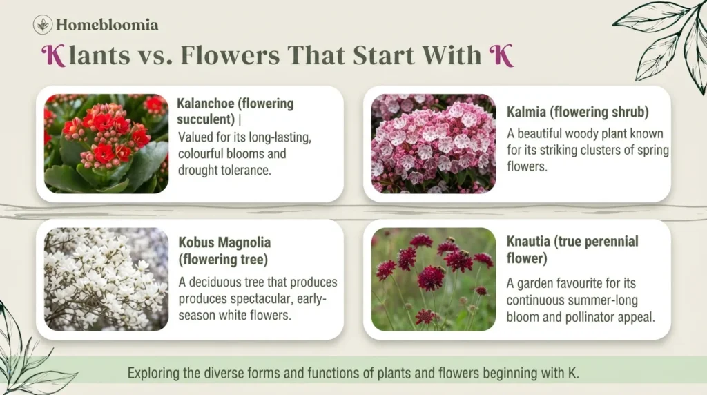 Plants vs. Flowers That Start With K