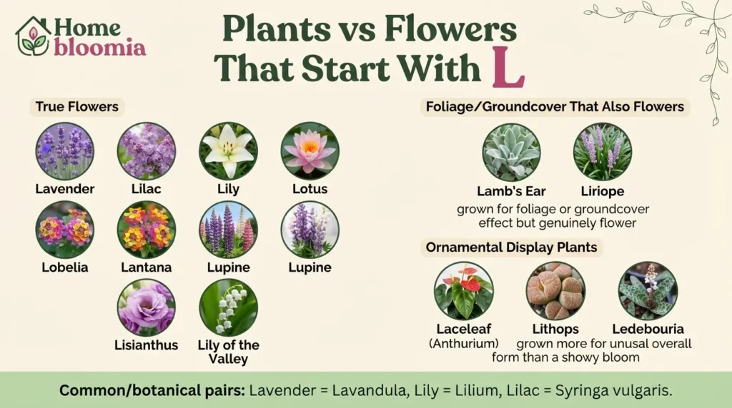 Plants vs. Flowers That Start With L