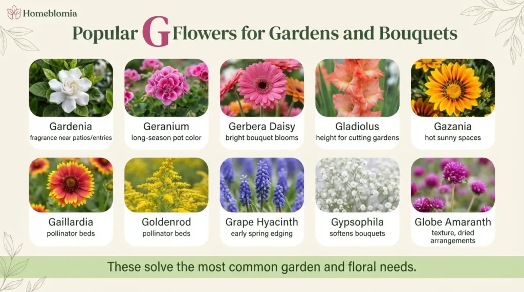 Popular Flower Names Starting With G for Gardens and Bouquets