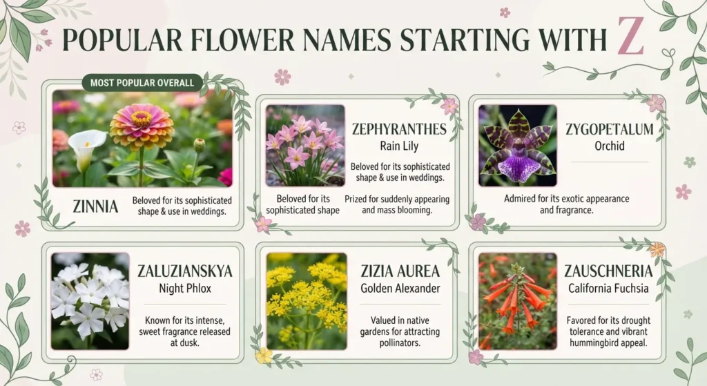 Popular Flower Names Starting With Z