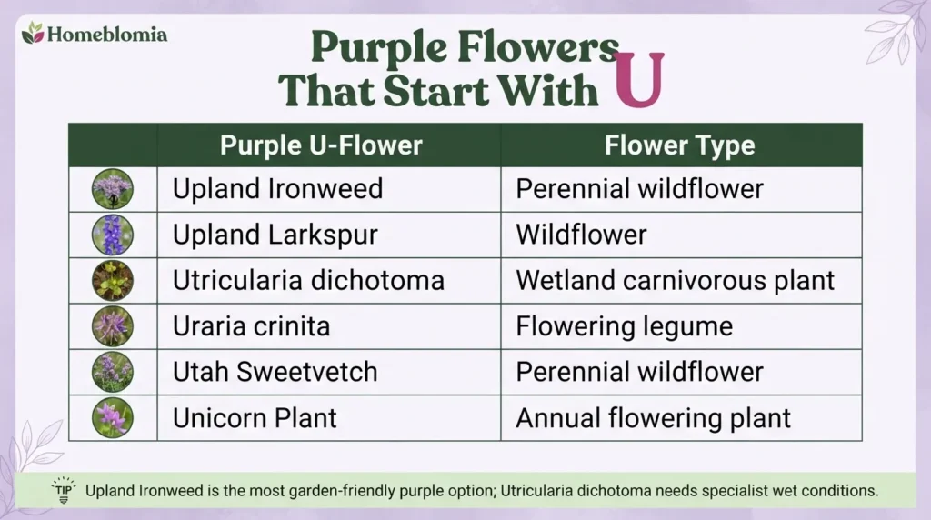 Purple Flowers That Start With U