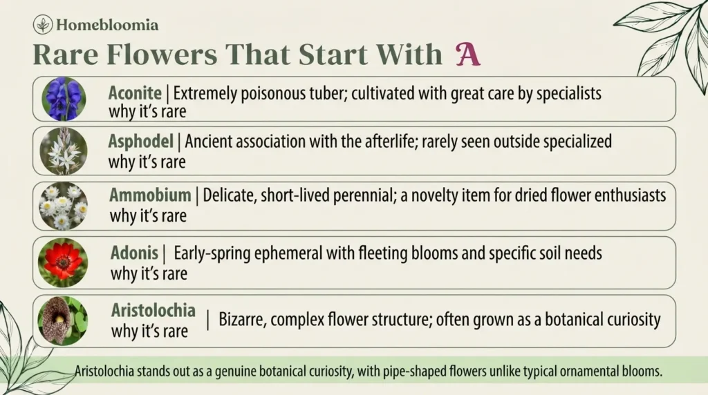 Rare Flowers That Start With A