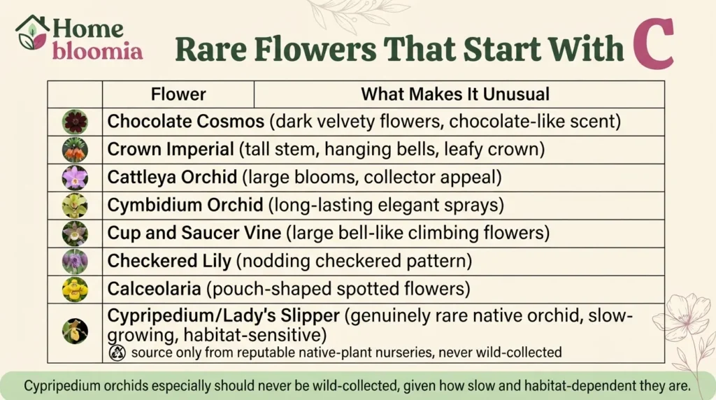 Rare Flowers That Start With C