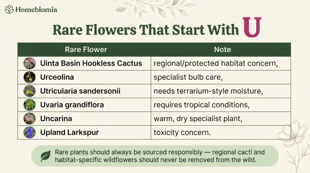 Rare Flowers That Start With U