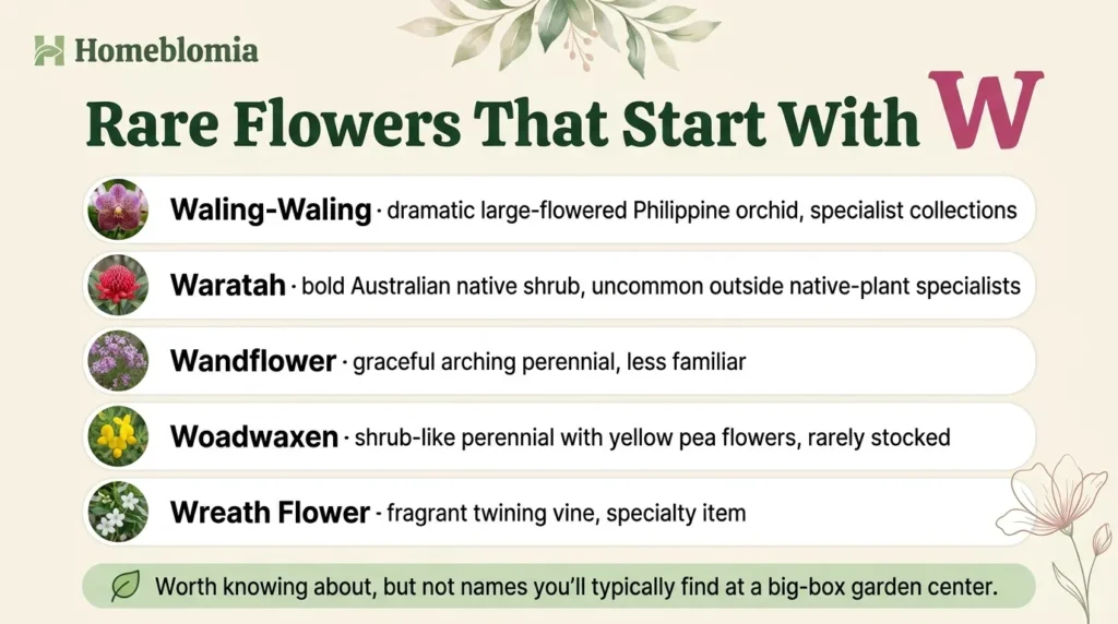 Rare Flowers That Start With W