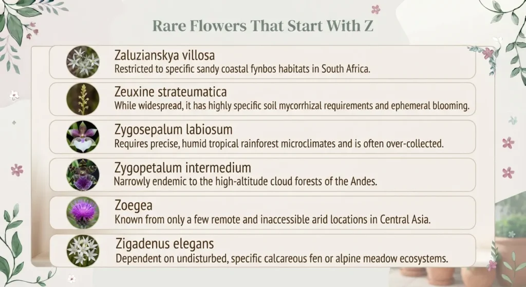 Rare Flowers That Start With Z