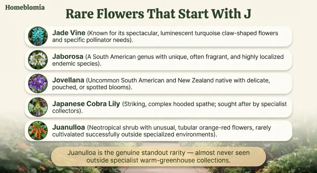 Rare Flowers That Starting With J