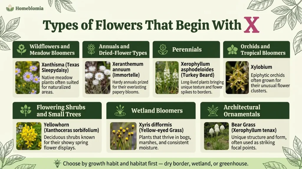 Types of Flowers That Begin With X