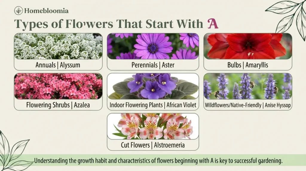 Types of Flowers That Start With A