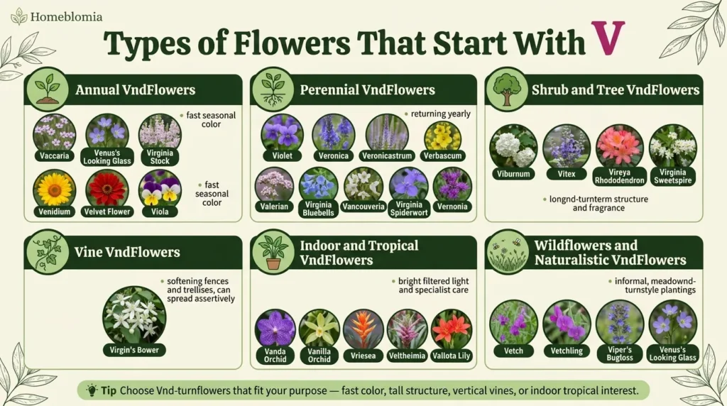 Types of Flowers That Start With V