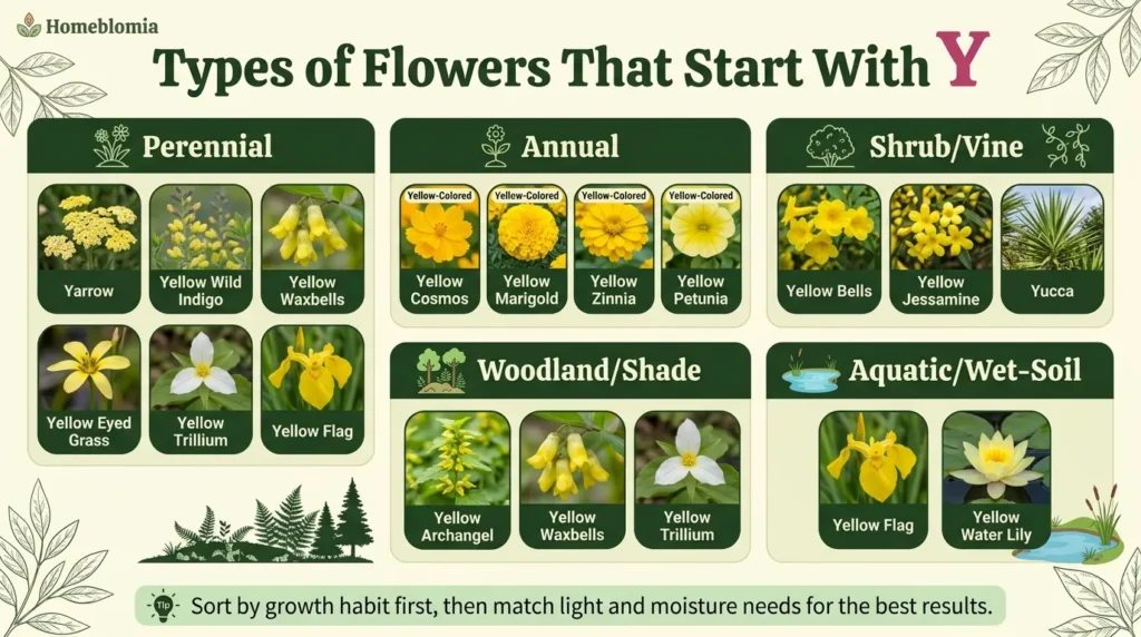 Types of Flowers That Start With Y