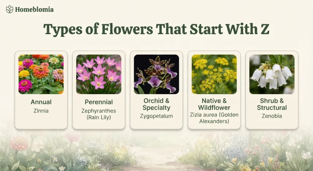 Types of Flowers That Start With Z