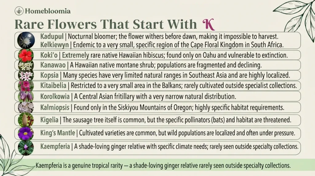 What Are Rare Flowers That Start With K