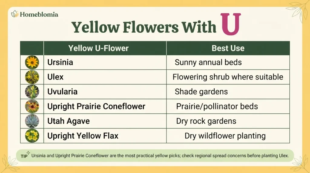 Yellow Flowers With U