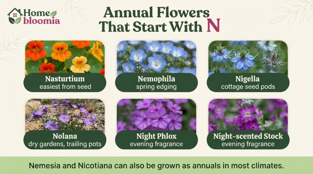 Annual Flowers That Start With N