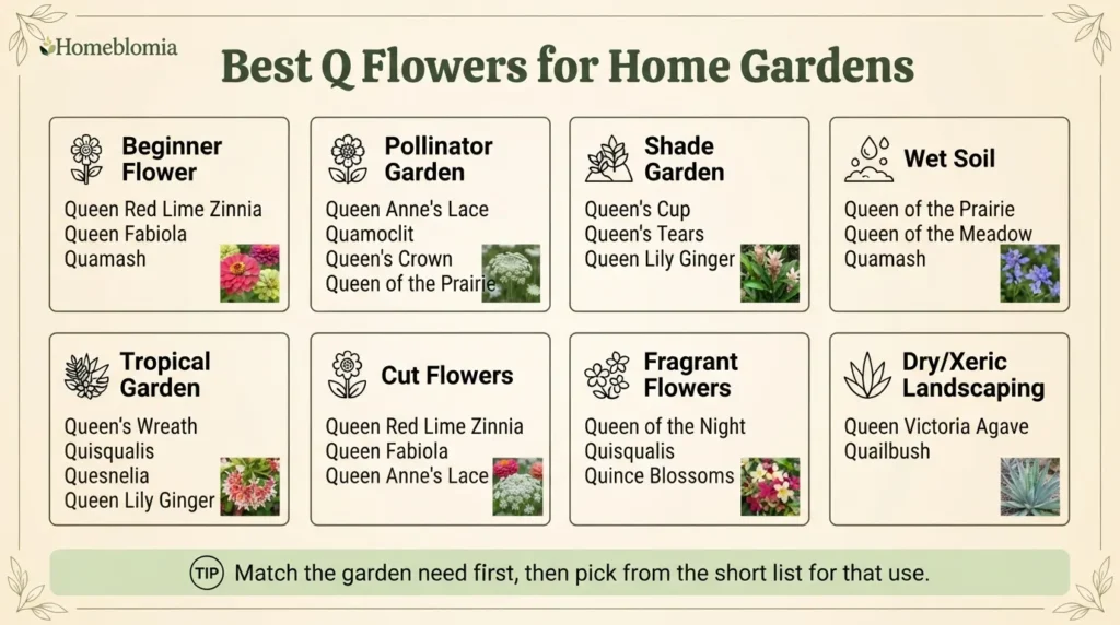 Best Q Flowers for Home Gardens