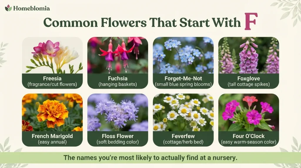 Common Flowers That Start With F