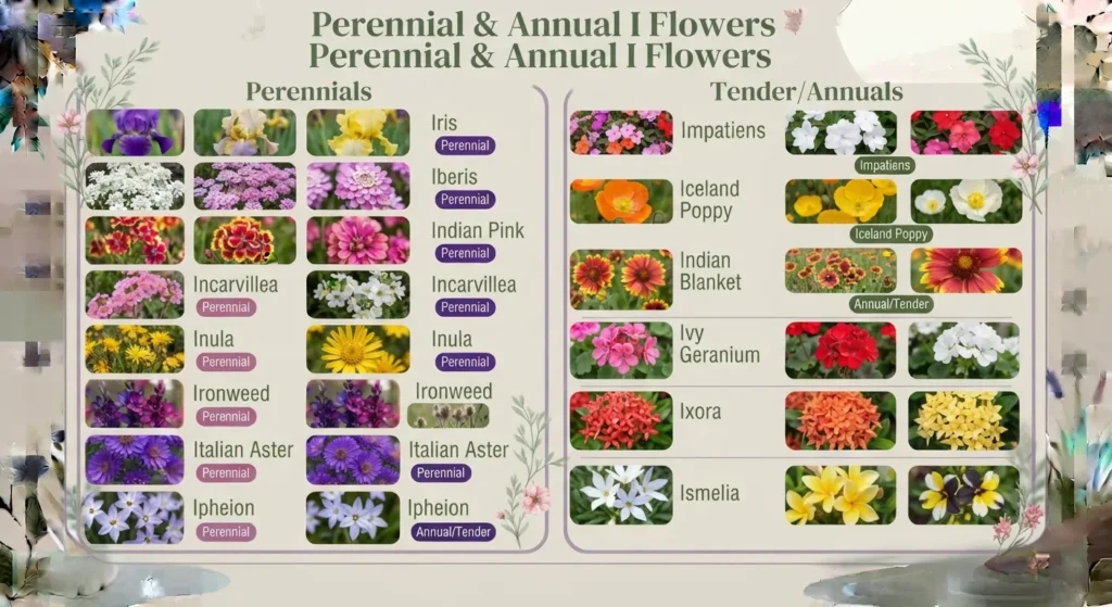 Perennial and Annual Flowers That Start With I