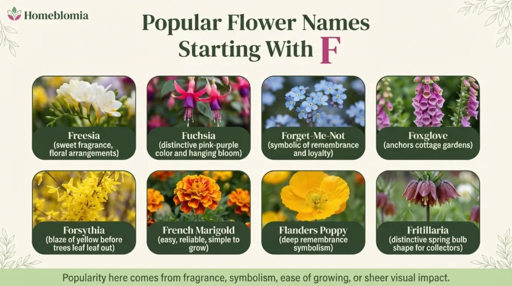 Popular Flower Names Starting With F