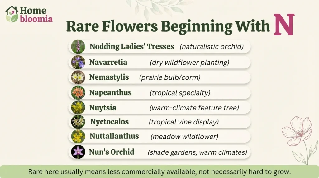 Rare Flowers Beginning With N