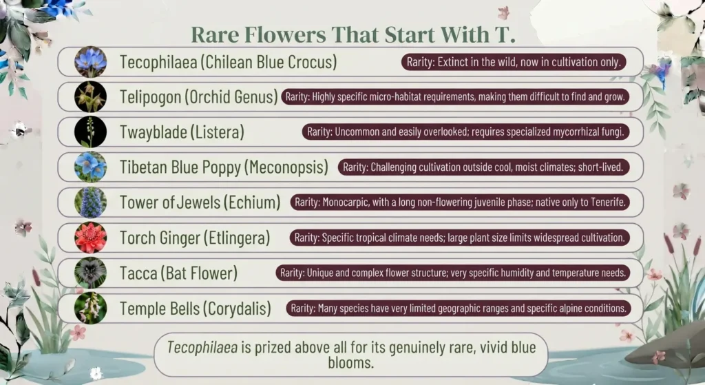Rare Flowers Beginning With T