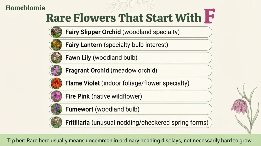 Rare Flowers That Start With F