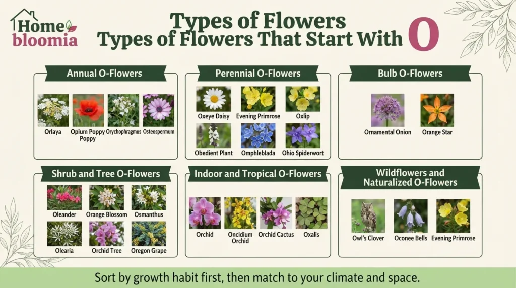 Types of Flowers That Start With O