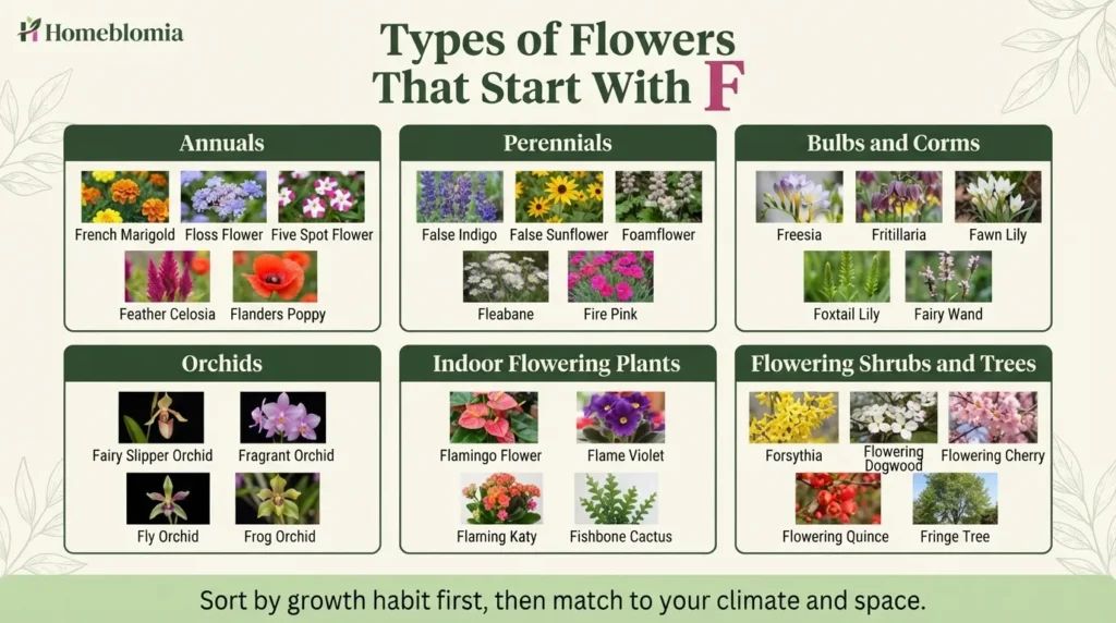 Types of Flowers That Start With F