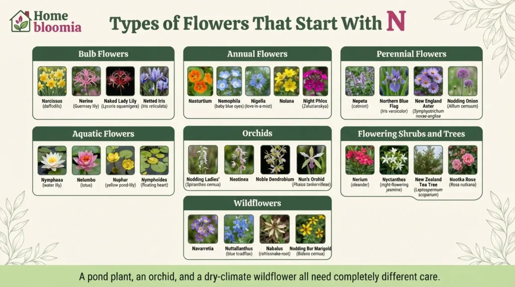 Types of Flowers That Start With N